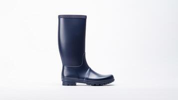 AI generated Indigo Rain Boots isolated on white background with copy space for advertisement. Generative AI photo