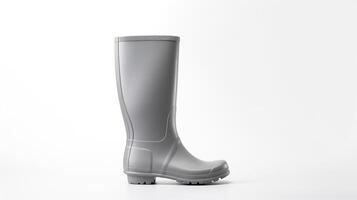 AI generated Grey Rain Boots isolated on white background with copy space for advertisement. Generative AI photo