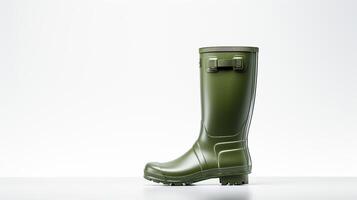 ai generado aceituna lluvia botas aislado en blanco antecedentes con Copiar espacio para anuncio publicitario. generativo ai foto