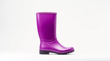 AI generated Purple Rain Boots isolated on white background with copy space for advertisement. Generative AI photo
