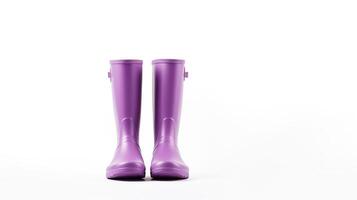 AI generated Purple Rain Boots isolated on white background with copy space for advertisement. Generative AI photo