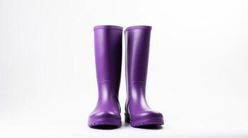 AI generated Purple Rain Boots isolated on white background with copy space for advertisement. Generative AI photo