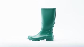 AI generated Teal Rain Boots isolated on white background with copy space for advertisement. Generative AI photo