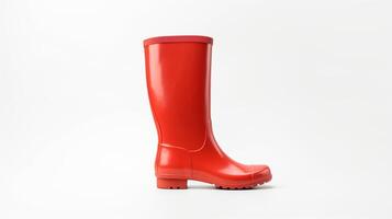 ai generado bermellón lluvia botas aislado en blanco antecedentes con Copiar espacio para anuncio publicitario. generativo ai foto