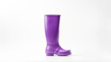 ai generado Violeta lluvia botas aislado en blanco antecedentes con Copiar espacio para anuncio publicitario. generativo ai foto