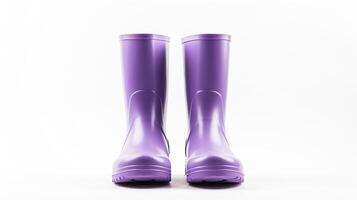 AI generated Violet Rain Boots isolated on white background with copy space for advertisement. Generative AI photo