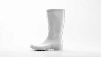 AI generated White Rain Boots isolated on white background with copy space for advertisement. Generative AI photo