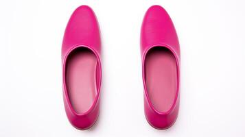 AI generated Magenta Ballet Flats shoes isolated on white background with copy space for advertisement. Generative AI photo