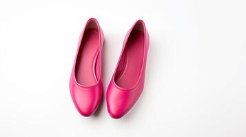 AI generated Magenta Ballet Flats shoes isolated on white background with copy space for advertisement. Generative AI photo