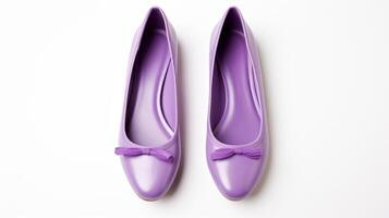 AI generated Purple Ballet Flats shoes isolated on white background with copy space for advertisement. Generative AI photo