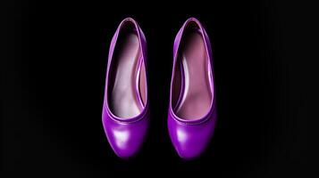 AI generated Purple Ballet Flats shoes isolated on white background with copy space for advertisement. Generative AI photo