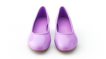 AI generated Violet Ballet Flats shoes isolated on white background with copy space for advertisement. Generative AI photo