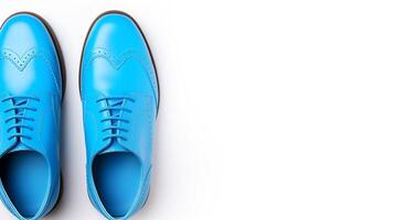 AI generated Blue Brogues shoes isolated on white background with copy space for advertisement photo