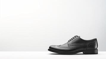 AI generated Charcoal Brogues shoes isolated on white background with copy space for advertisement photo