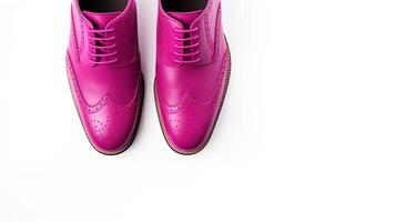 AI generated Magenta Brogues shoes isolated on white background with copy space for advertisement photo