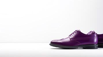 AI generated Purple Brogues shoes isolated on white background with copy space for advertisement photo