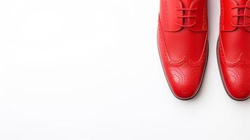 AI generated Vermilion Brogues shoes isolated on white background with copy space for advertisement photo