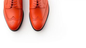 AI generated Vermilion Brogues shoes isolated on white background with copy space for advertisement photo