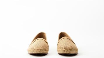 AI generated Indigo Espadrilles shoes isolated on white background with copy space for advertisement. Generative AI photo