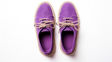 AI generated Purple Espadrilles shoes isolated on white background with copy space for advertisement. Generative AI photo