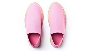 AI generated Pink Espadrilles shoes isolated on white background with copy space for advertisement. Generative AI photo