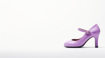 AI generated Purple Mary Janes shoes isolated on white background with copy space for advertisement. Generative AI photo