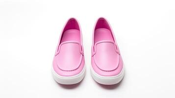 ai generado rosado mocasines Zapatos aislado en blanco antecedentes con Copiar espacio para anuncio publicitario. generativo ai foto