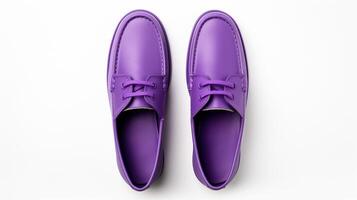 AI generated Purple Moccasins shoes isolated on white background with copy space for advertisement. Generative AI photo