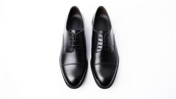ai generado negro Oxford Zapatos aislado en blanco antecedentes con Copiar espacio para anuncio publicitario. generativo ai foto