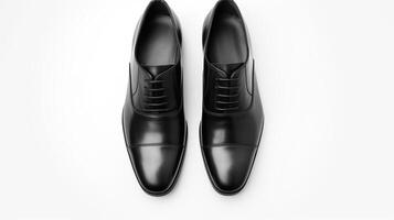 AI generated Charcoal Oxfords shoes isolated on white background with copy space for advertisement. Generative AI photo