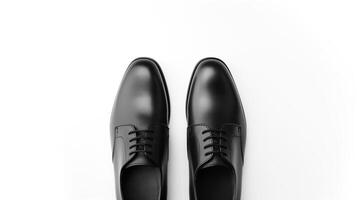 AI generated Charcoal Oxfords shoes isolated on white background with copy space for advertisement. Generative AI photo