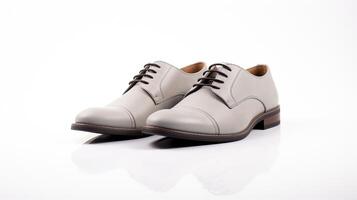 ai generado gris Oxford Zapatos aislado en blanco antecedentes con Copiar espacio para anuncio publicitario. generativo ai foto