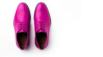 AI generated Magenta Oxfords shoes isolated on white background with copy space for advertisement. Generative AI photo