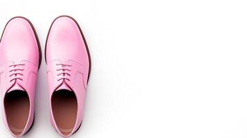 AI generated Pink Oxfords shoes isolated on white background with copy space for advertisement. Generative AI photo