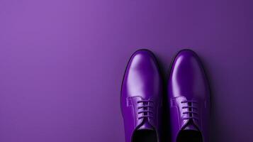 AI generated Violet Oxfords shoes isolated on white background with copy space for advertisement. Generative AI photo