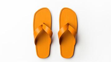AI generated Orange Sandals shoes isolated on white background with copy space for advertisement. Generative AI photo