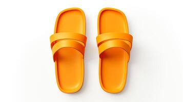 AI generated Orange Sandals shoes isolated on white background with copy space for advertisement. Generative AI photo