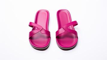 AI generated Magenta Sandals shoes isolated on white background with copy space for advertisement. Generative AI photo