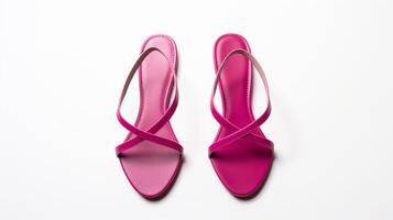 AI generated Magenta Sandals shoes isolated on white background with copy space for advertisement. Generative AI photo