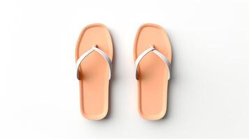 AI generated Peach Sandals shoes isolated on white background with copy space for advertisement. Generative AI photo