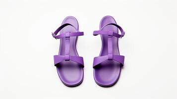 AI generated Purple Sandals shoes isolated on white background with copy space for advertisement. Generative AI photo