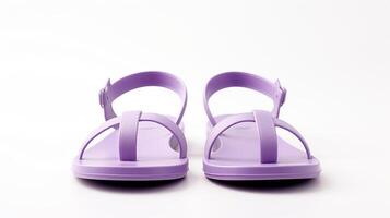 AI generated Violet Sandals shoes isolated on white background with copy space for advertisement. Generative AI photo