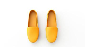 AI generated Amber Slippers shoes isolated on white background with copy space for advertisement. Generative AI photo