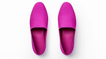 AI generated Magenta Slippers shoes isolated on white background with copy space for advertisement. Generative AI photo