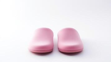 AI generated Pink Slippers shoes isolated on white background with copy space for advertisement. Generative AI photo