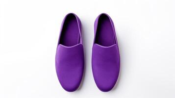AI generated Purple Slippers shoes isolated on white background with copy space for advertisement. Generative AI photo