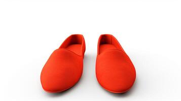 AI generated Vermilion Slippers shoes isolated on white background with copy space for advertisement. Generative AI photo