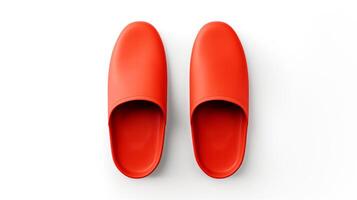 AI generated Vermilion Slippers shoes isolated on white background with copy space for advertisement. Generative AI photo