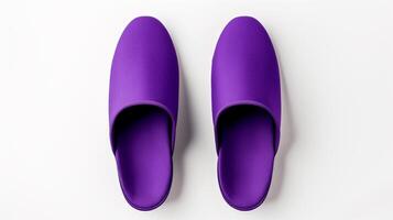 AI generated Violet Slippers shoes isolated on white background with copy space for advertisement. Generative AI photo