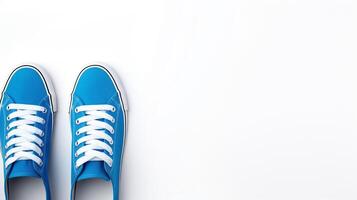 ai generado azul zapatillas Zapatos aislado en blanco antecedentes con Copiar espacio para anuncio publicitario. generativo ai foto